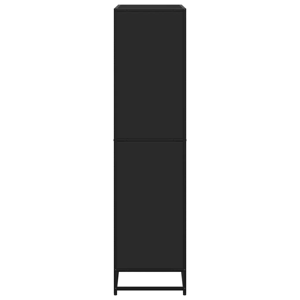 Bibliothèque noir 80,5x35x139 cm bois d'ingénierie - XIOS
