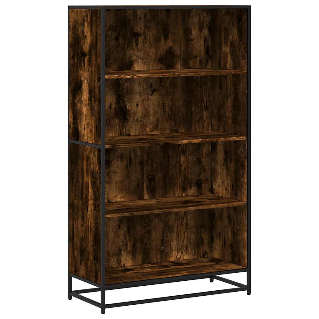 Bibliothèque chêne fumé 80,5x35x139 cm bois d'ingénierie - XIOS