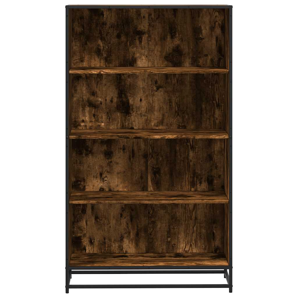 Bibliothèque chêne fumé 80,5x35x139 cm bois d'ingénierie - XIOS