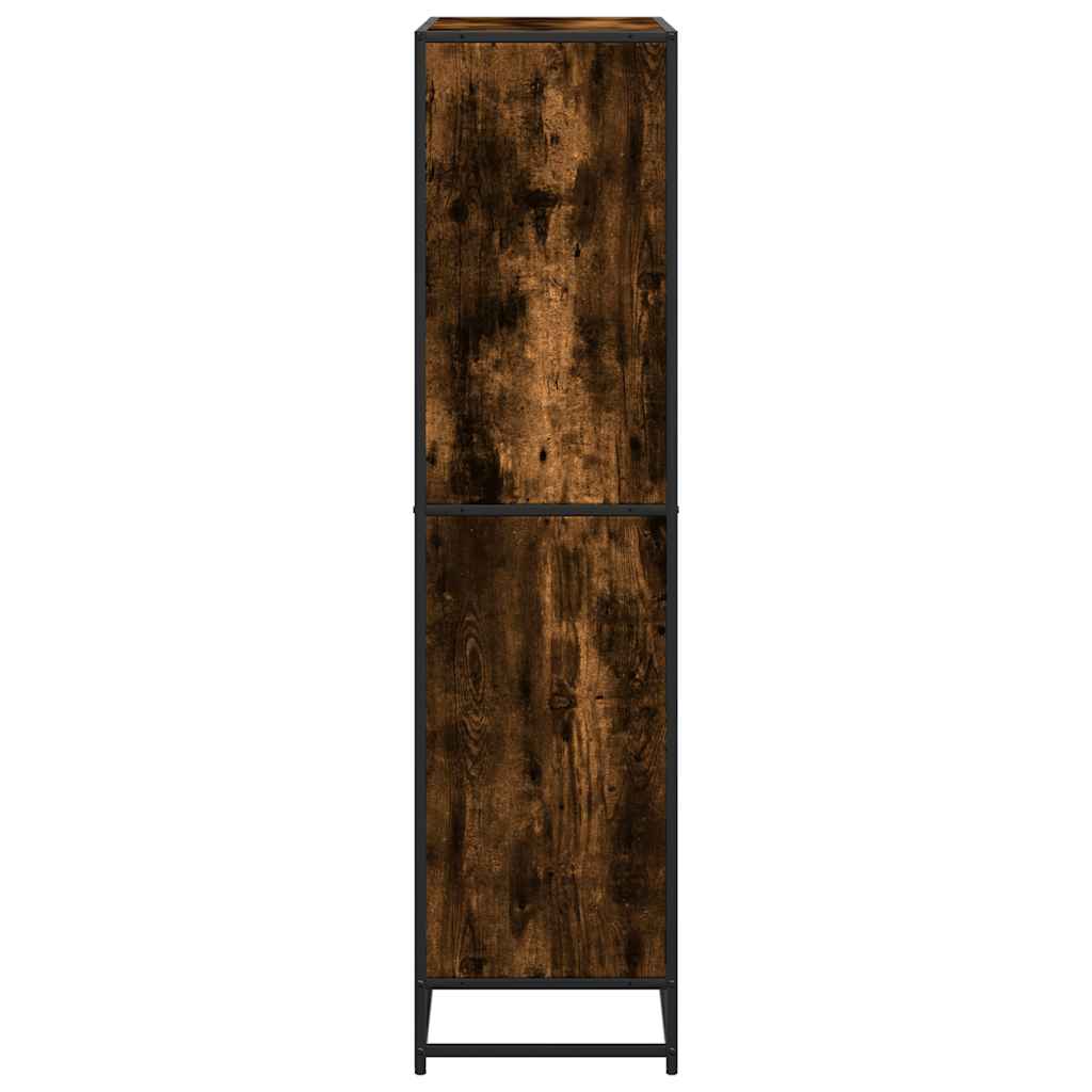 Bibliothèque chêne fumé 80,5x35x139 cm bois d'ingénierie - XIOS