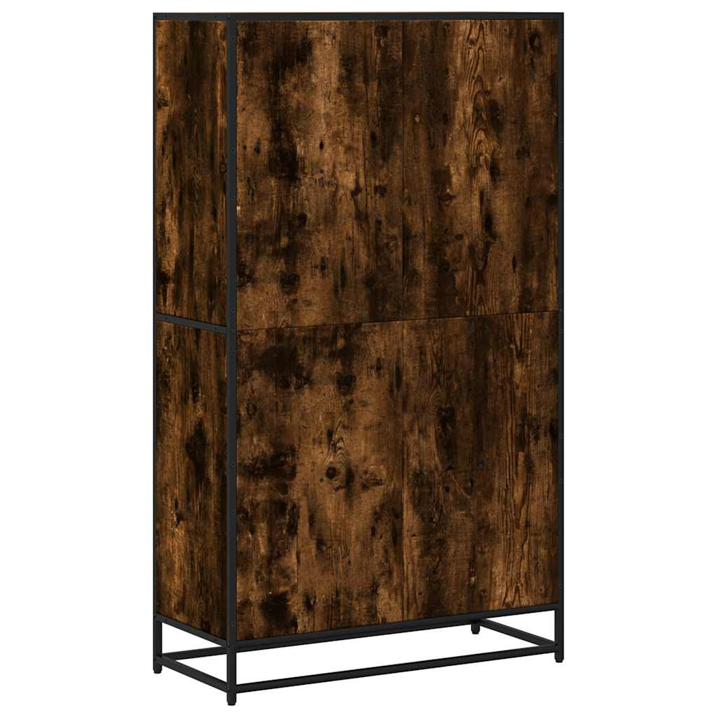 Bibliothèque chêne fumé 80,5x35x139 cm bois d'ingénierie - XIOS