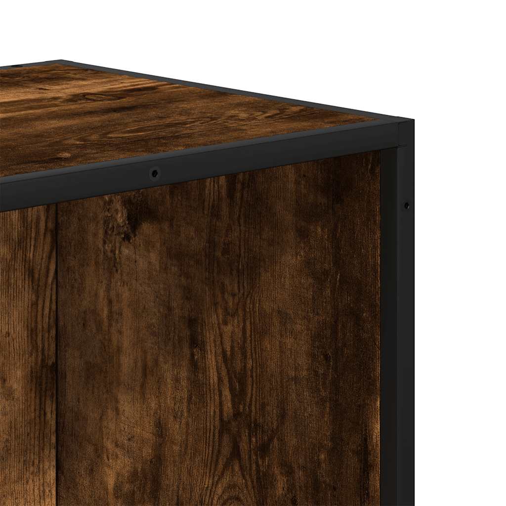 Bibliothèque chêne fumé 80,5x35x139 cm bois d'ingénierie - XIOS