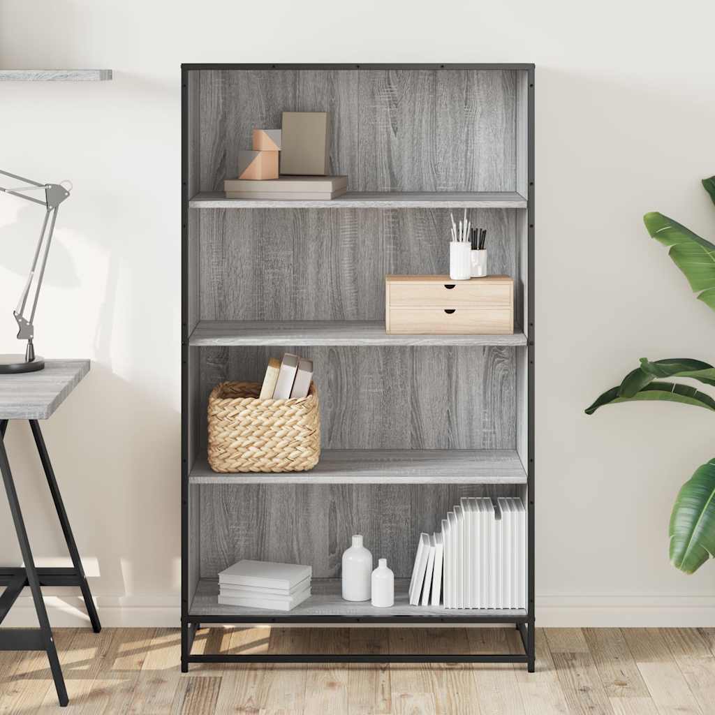 Bibliothèque sonoma gris 80,5x35x139 cm bois d'ingénierie - XIOS