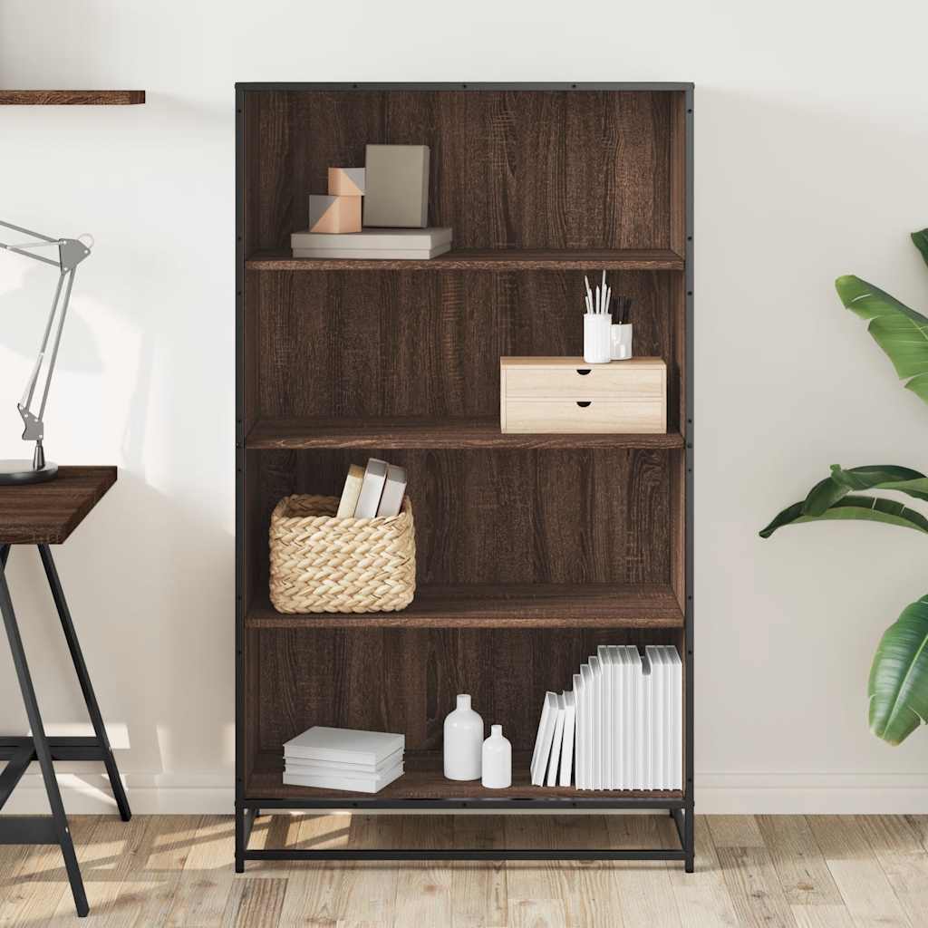 Bibliothèque chêne marron 80,5x35x139 cm bois d'ingénierie - XIOS