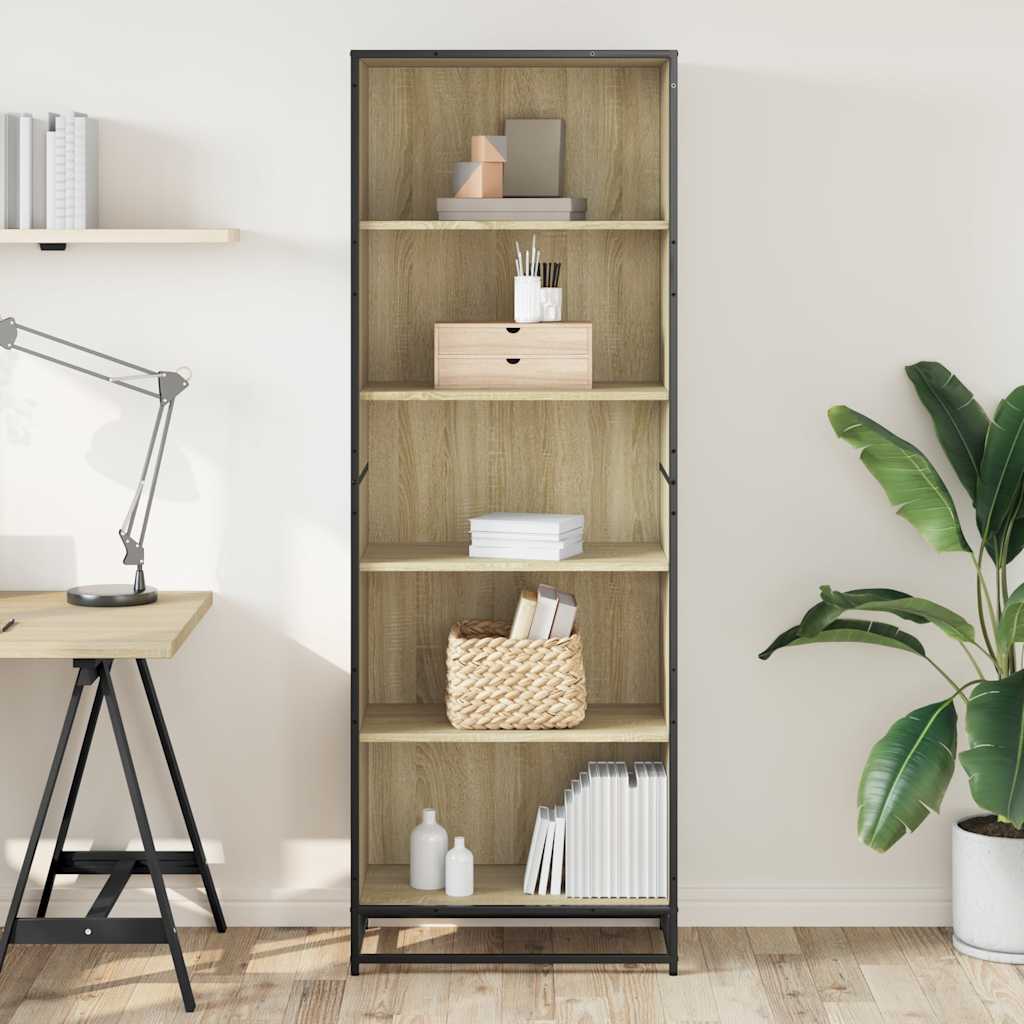 Bibliothèque chêne sonoma 60x35x170,5 cm bois d'ingénierie - XIOS