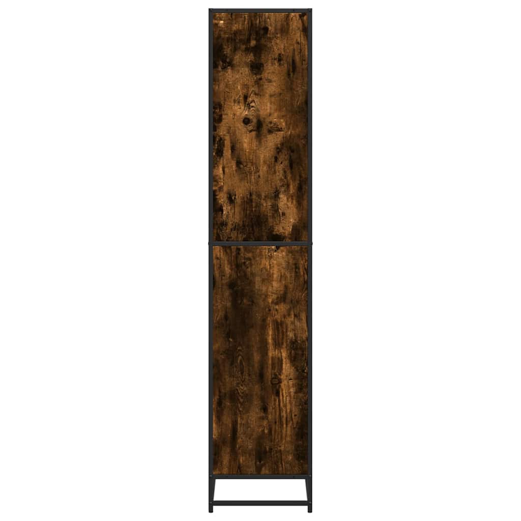 Bibliothèque chêne fumé 60x35x170,5 cm bois d'ingénierie - XIOS