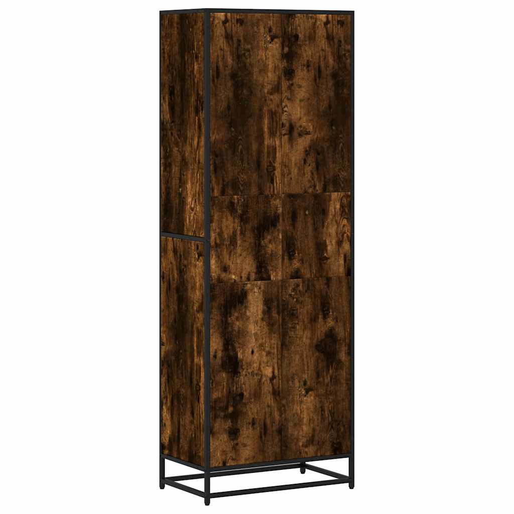 Bibliothèque chêne fumé 60x35x170,5 cm bois d'ingénierie - XIOS