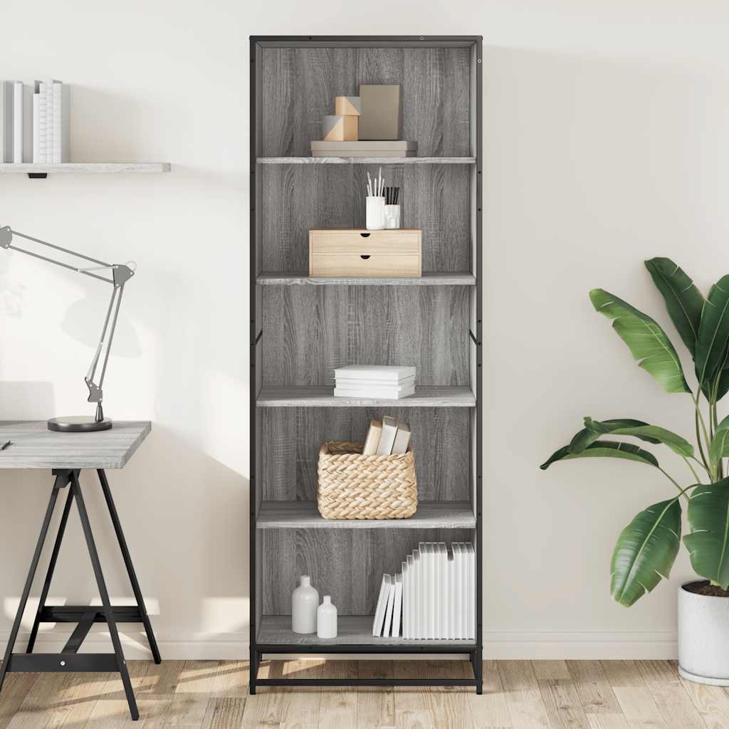 Bibliothèque sonoma gris 60x35x170,5 cm bois d'ingénierie - XIOS
