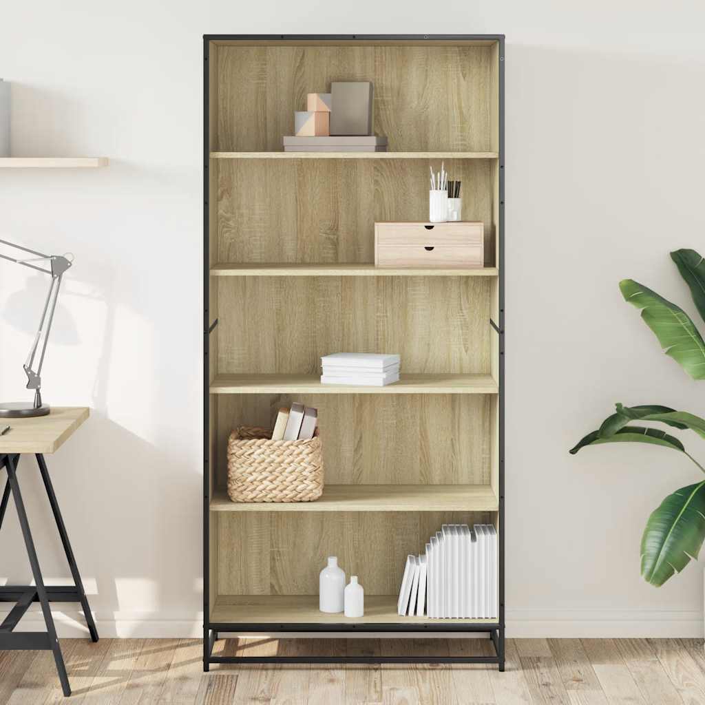 Bibliothèque chêne sonoma 80,5x35x170,5 cm bois d'ingénierie - XIOS