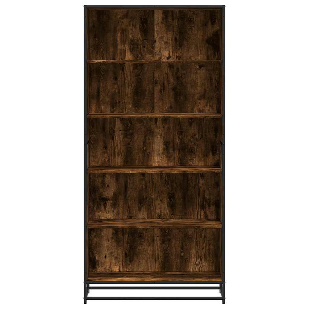 Bibliothèque chêne fumé 80,5x35x170,5 cm bois d'ingénierie - XIOS