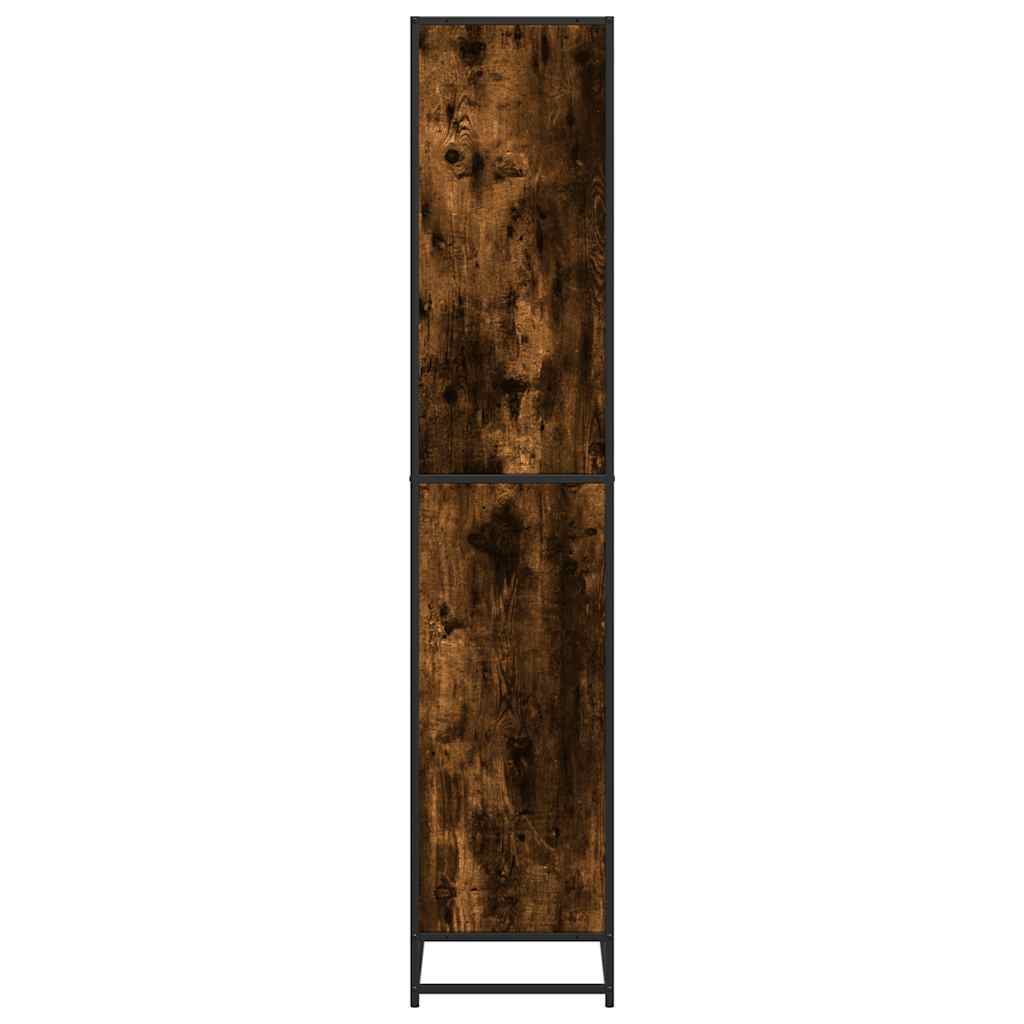 Bibliothèque chêne fumé 80,5x35x170,5 cm bois d'ingénierie - XIOS