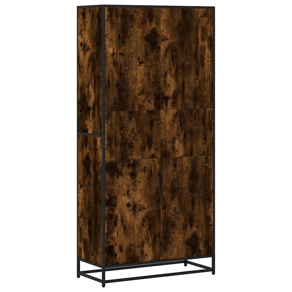 Bibliothèque chêne fumé 80,5x35x170,5 cm bois d'ingénierie - XIOS