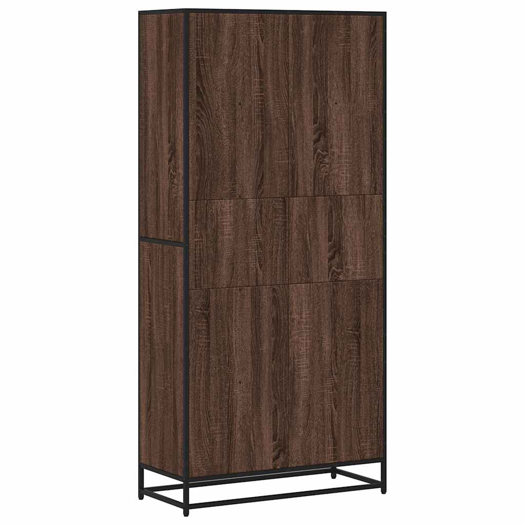 Bibliothèque chêne marron 80,5x35x170,5 cm bois d'ingénierie - XIOS
