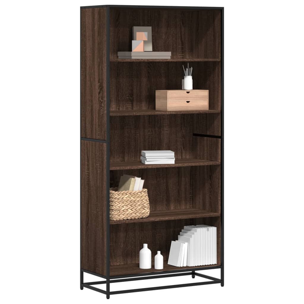Bibliothèque chêne marron 80,5x35x170,5 cm bois d'ingénierie - XIOS