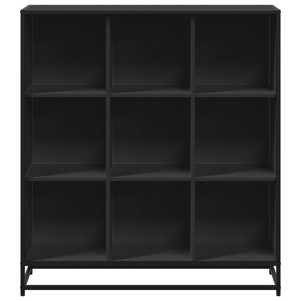 Bibliothèque noir 97,5x33x107,5 cm bois d'ingénierie et métal - XIOS