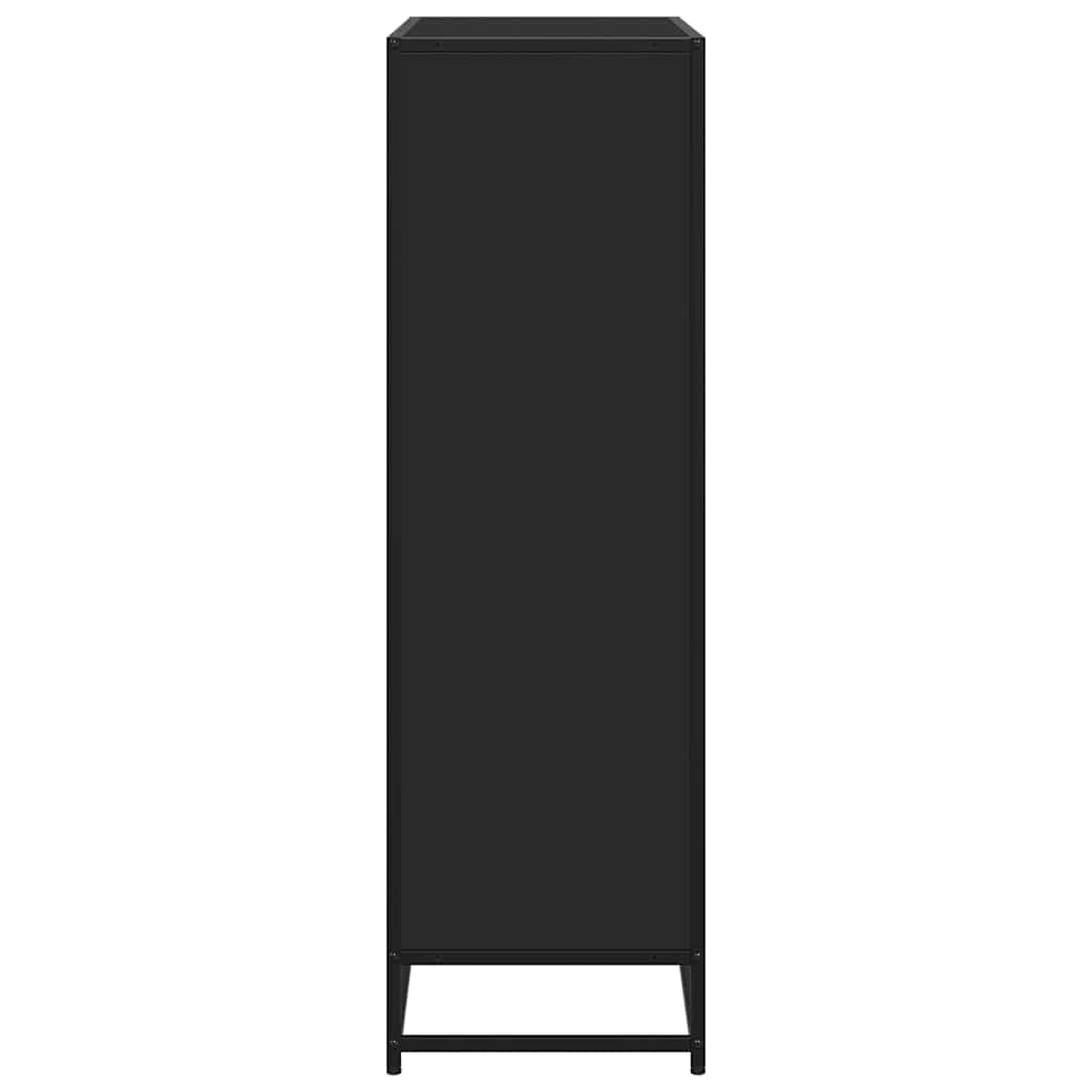 Bibliothèque noir 97,5x33x107,5 cm bois d'ingénierie et métal - XIOS
