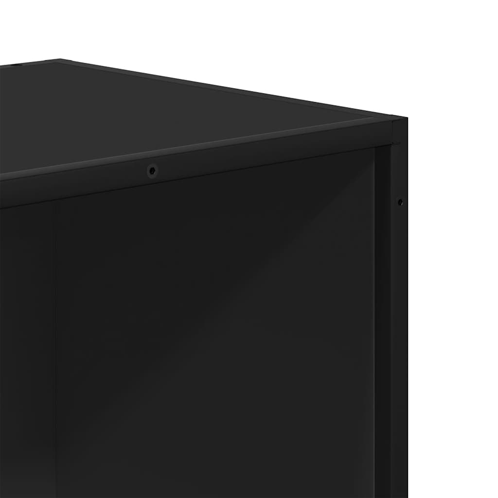 Bibliothèque noir 97,5x33x107,5 cm bois d'ingénierie et métal - XIOS