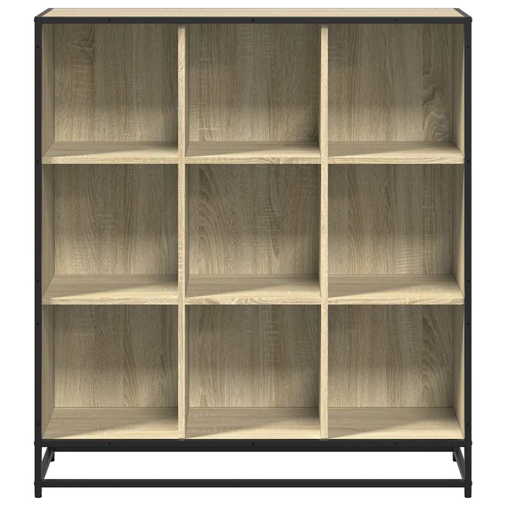 Bibliothèque chêne sonoma 97,5x33x107,5cm bois ingénierie métal - XIOS