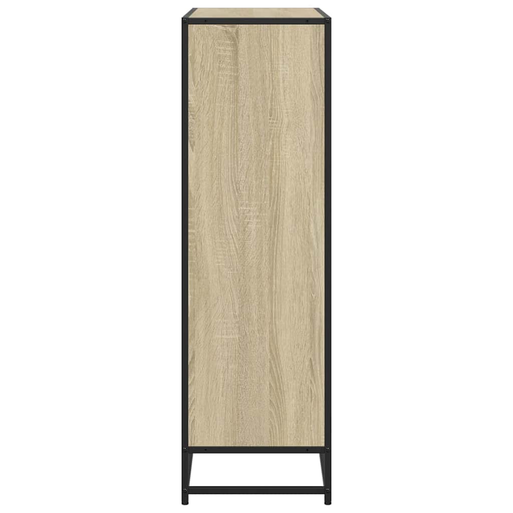 Bibliothèque chêne sonoma 97,5x33x107,5cm bois ingénierie métal - XIOS