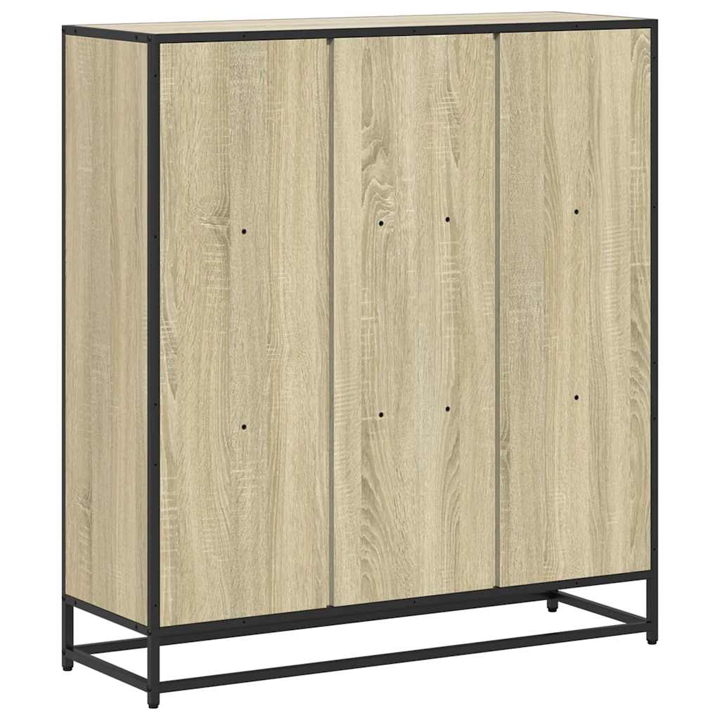 Bibliothèque chêne sonoma 97,5x33x107,5cm bois ingénierie métal - XIOS