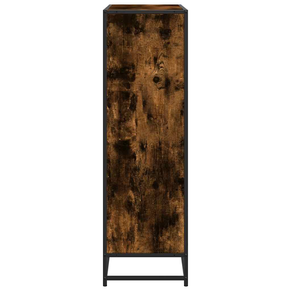 Bibliothèque chêne fumé 97,5x33x107,5cm bois d'ingénierie métal - XIOS