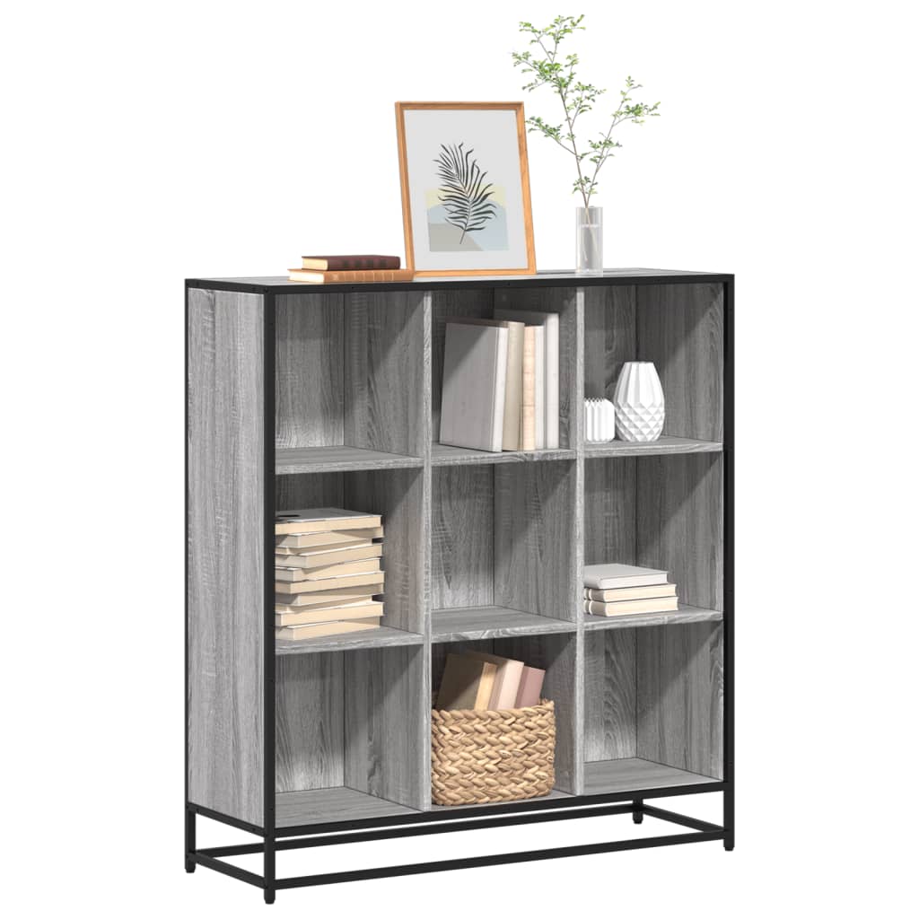 Bibliothèque sonoma gris 97,5x33x107,5 cm bois ingénierie métal - XIOS