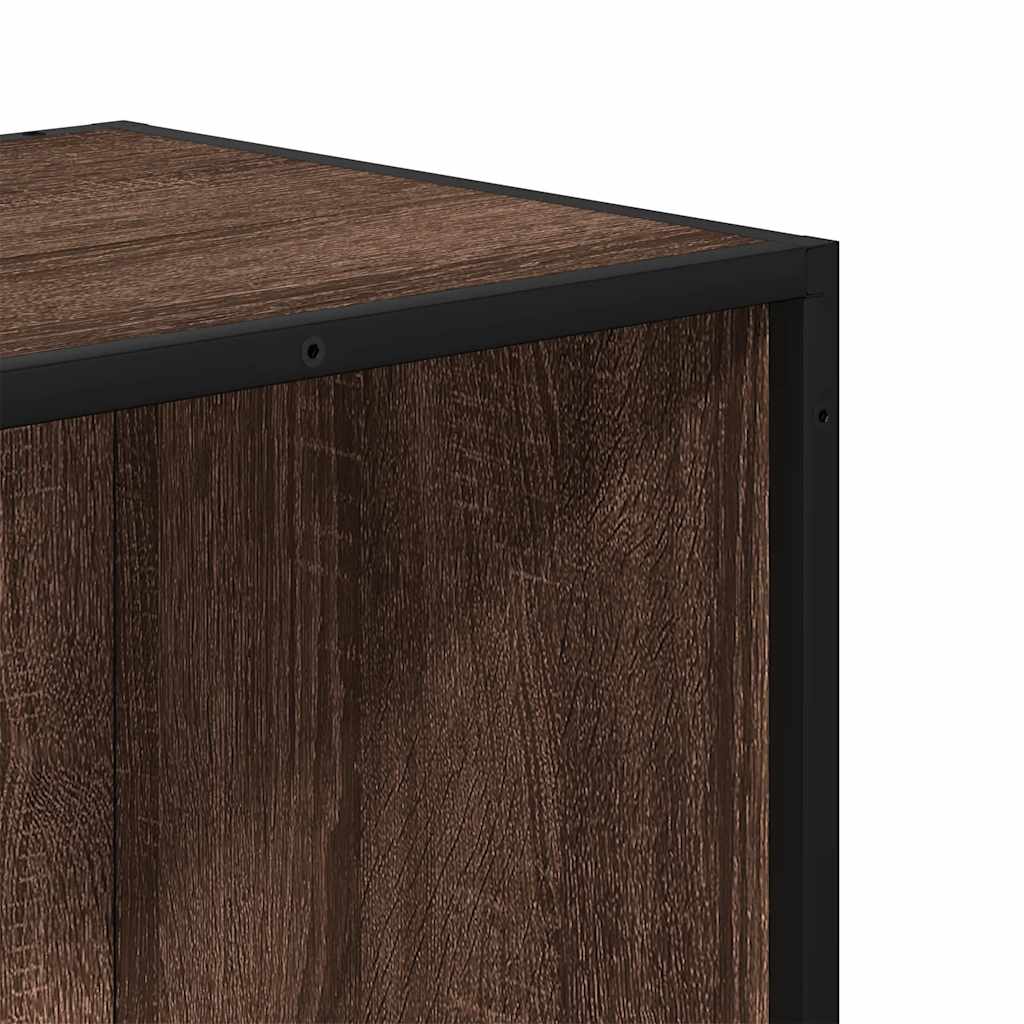 Bibliothèque chêne marron 97,5x33x107,5cm bois ingénierie métal - XIOS