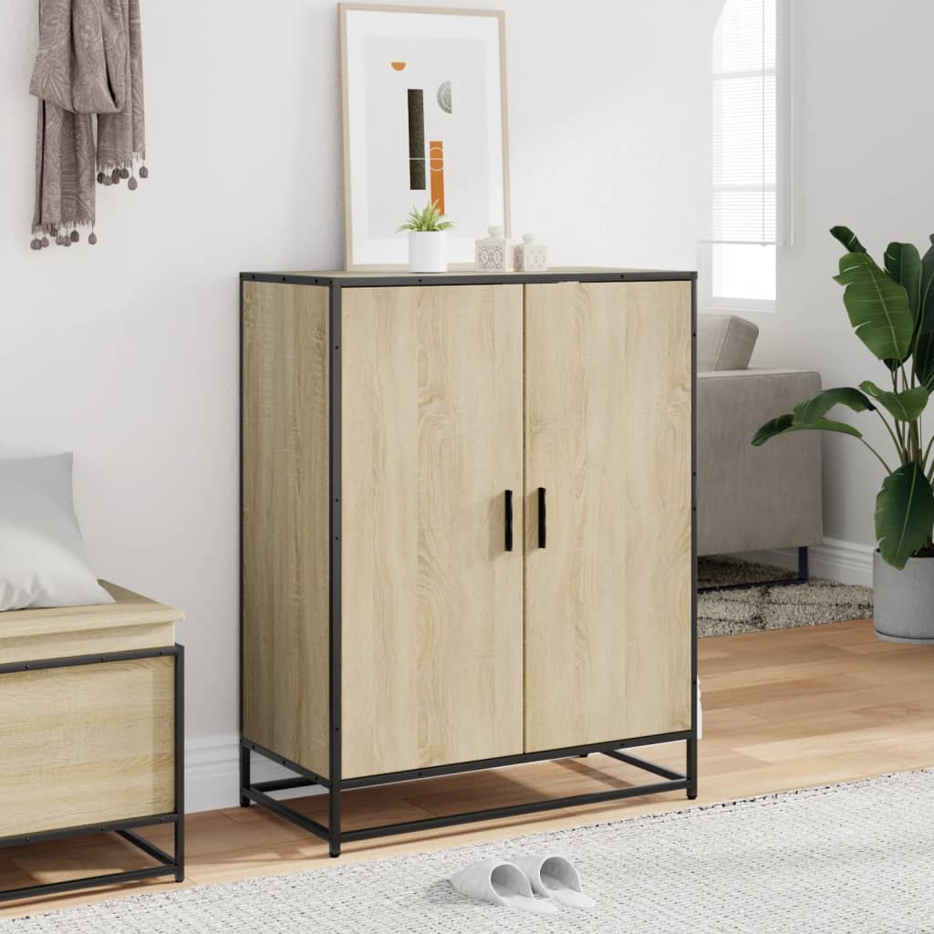 Armoire à chaussures chêne sonoma bois d'ingénierie et métal - XIOS