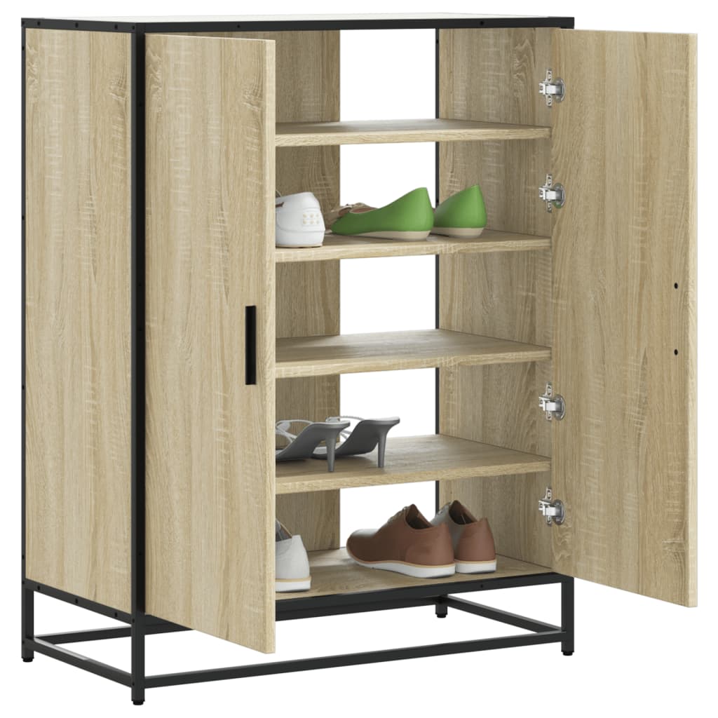 Armoire à chaussures chêne sonoma bois d'ingénierie et métal - XIOS