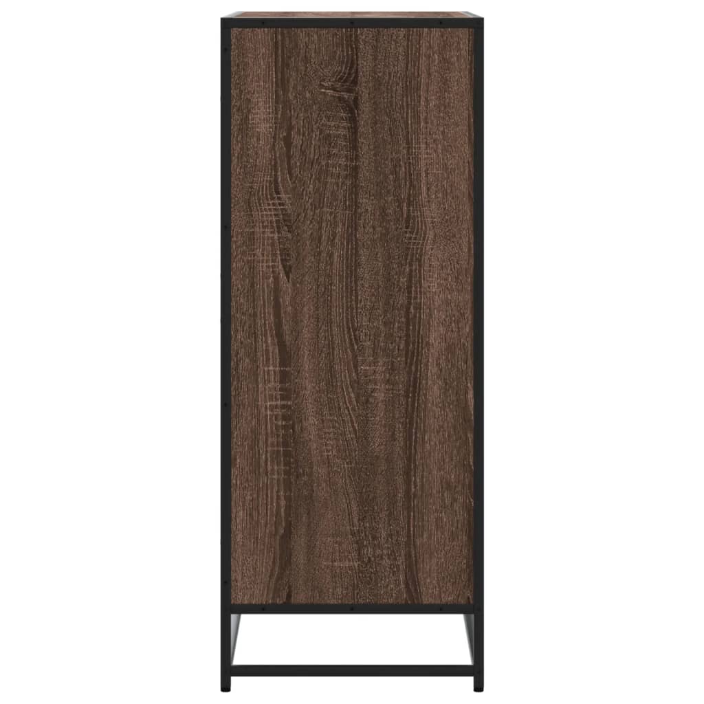 Meuble à chaussures chêne marron bois d'ingénierie et métal - XIOS