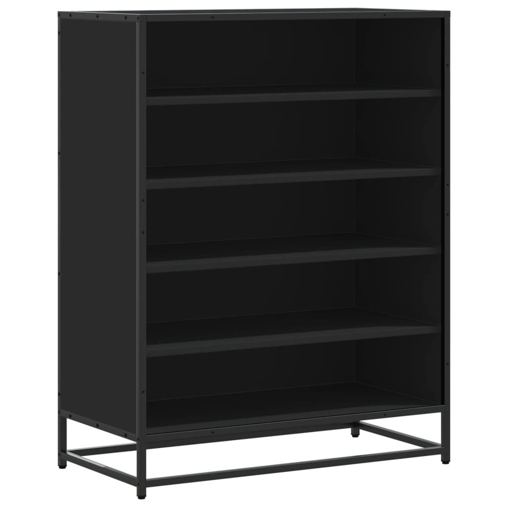 Meuble à chaussures noir 75x38x97,5 cm bois d'ingénierie métal - XIOS