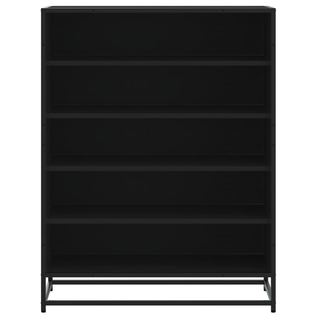 Meuble à chaussures noir 75x38x97,5 cm bois d'ingénierie métal - XIOS