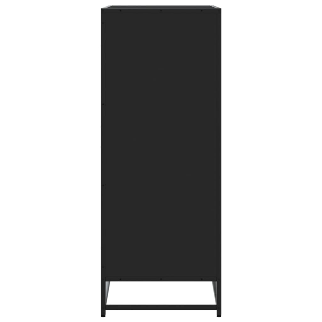 Meuble à chaussures noir 75x38x97,5 cm bois d'ingénierie métal - XIOS