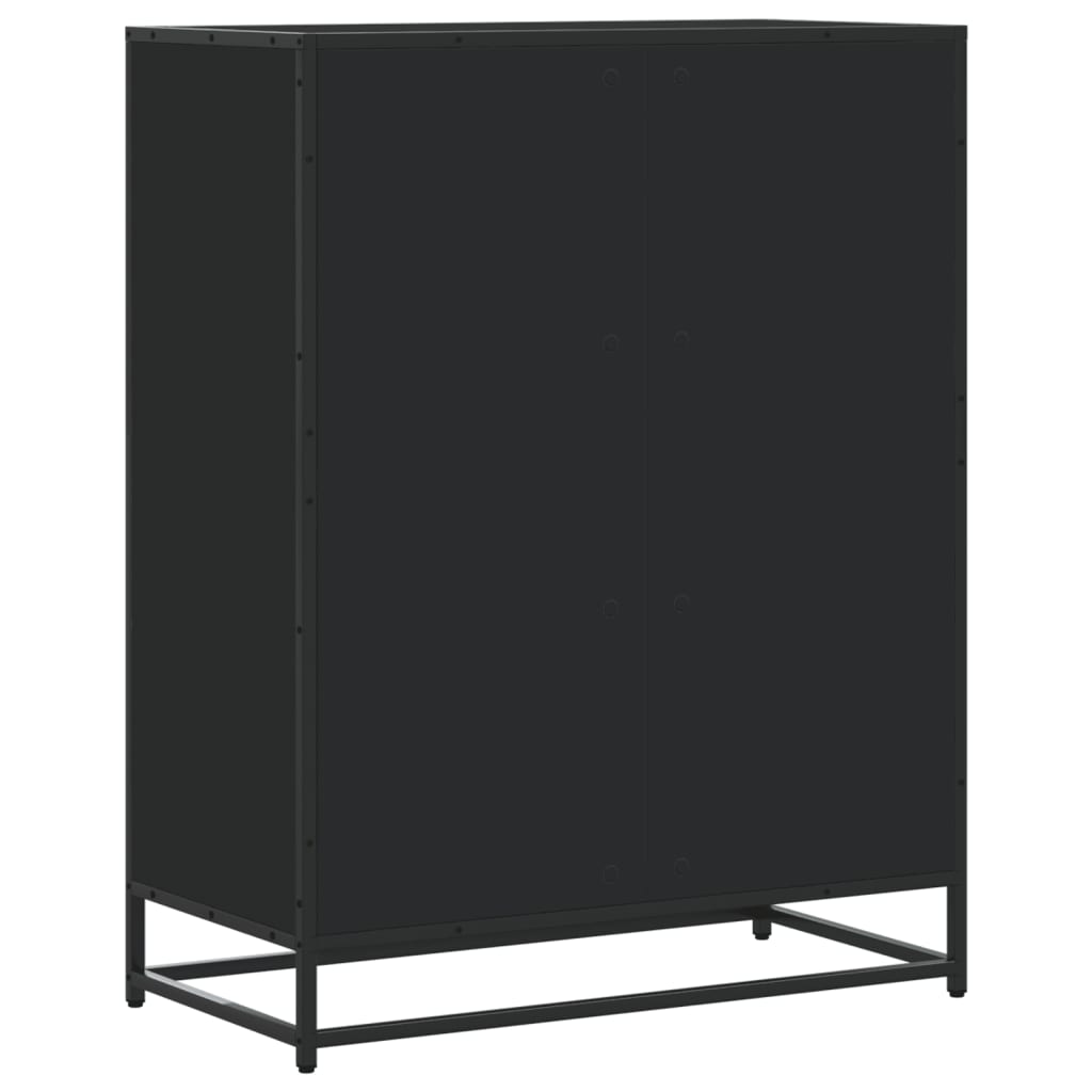 Meuble à chaussures noir 75x38x97,5 cm bois d'ingénierie métal - XIOS