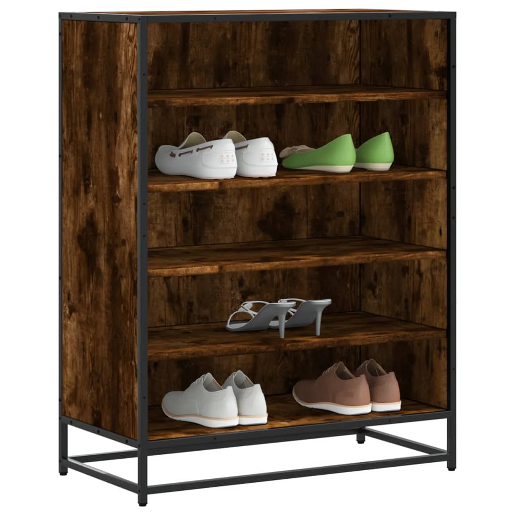 Meuble à chaussures chêne fumé bois d'ingénierie et métal - XIOS