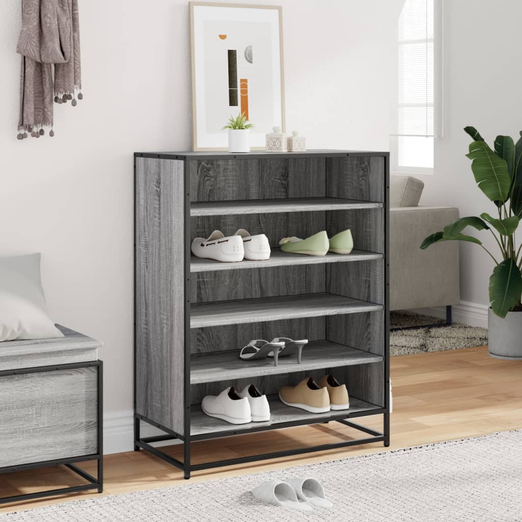 Meuble à chaussures sonoma gris bois d'ingénierie et métal - XIOS