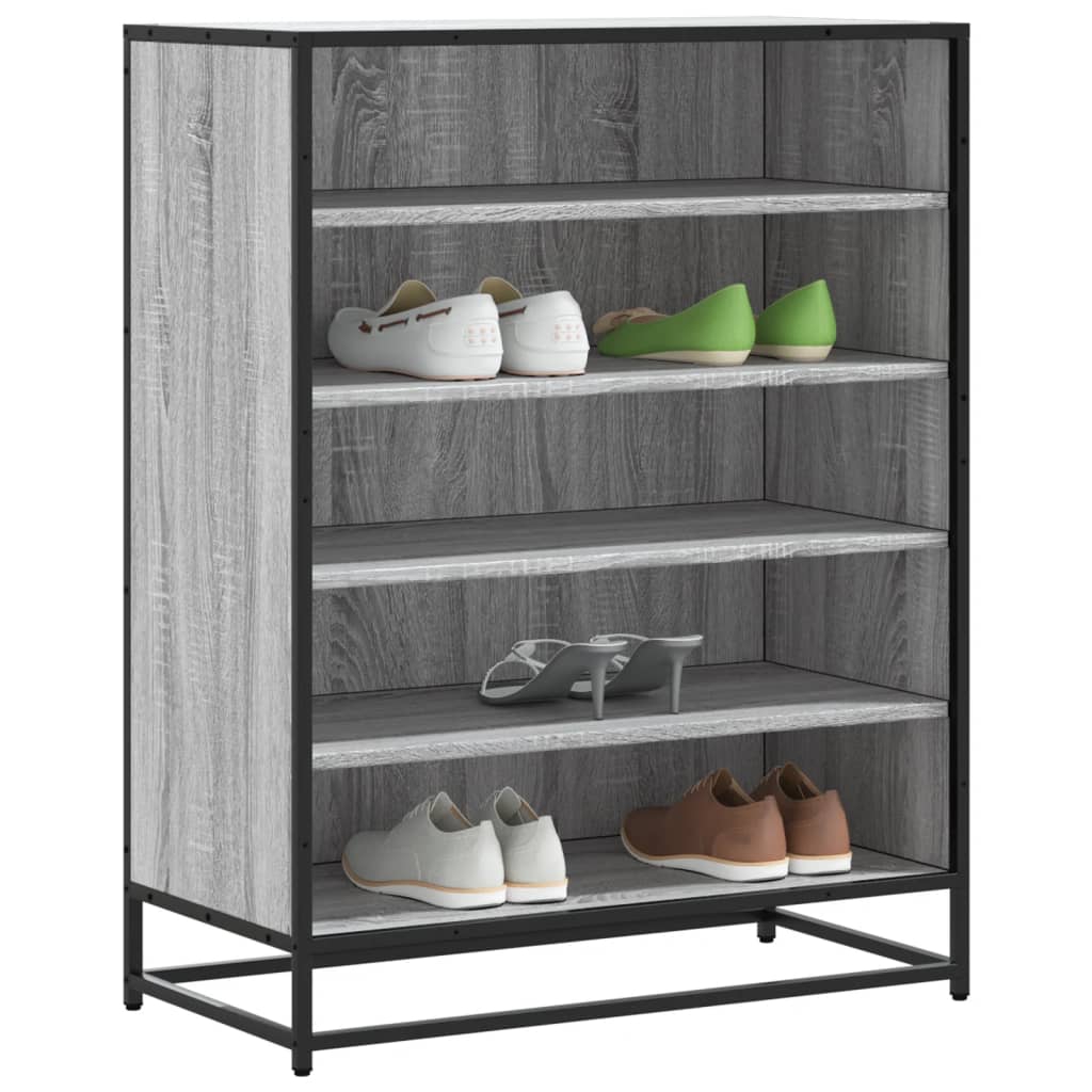 Meuble à chaussures sonoma gris bois d'ingénierie et métal - XIOS