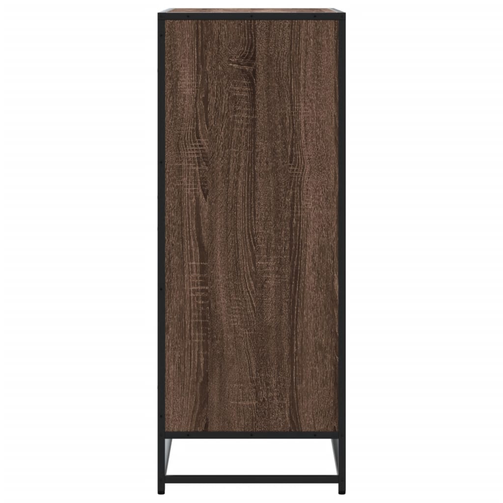 Meuble à chaussures chêne marron bois d'ingénierie et métal - XIOS