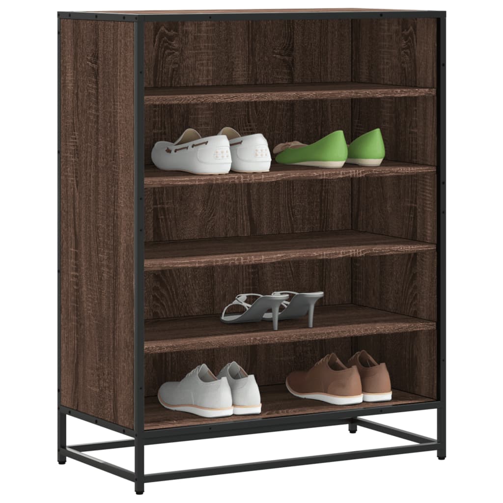 Meuble à chaussures chêne marron bois d'ingénierie et métal - XIOS