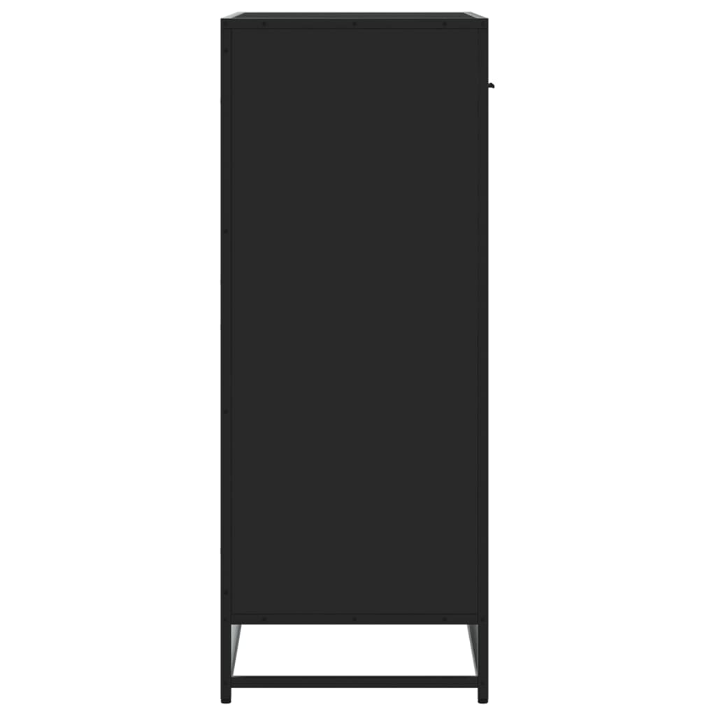 Meuble à chaussures noir 75x38x97,5 cm bois d'ingénierie métal - XIOS