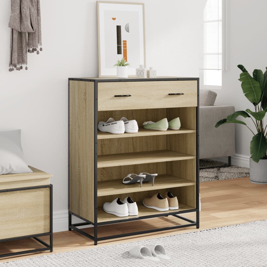 Armoire à chaussures chêne sonoma bois d'ingénierie et métal - XIOS