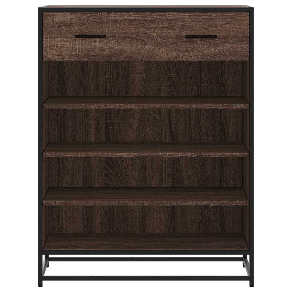 Meuble à chaussures chêne marron bois d'ingénierie et métal - XIOS