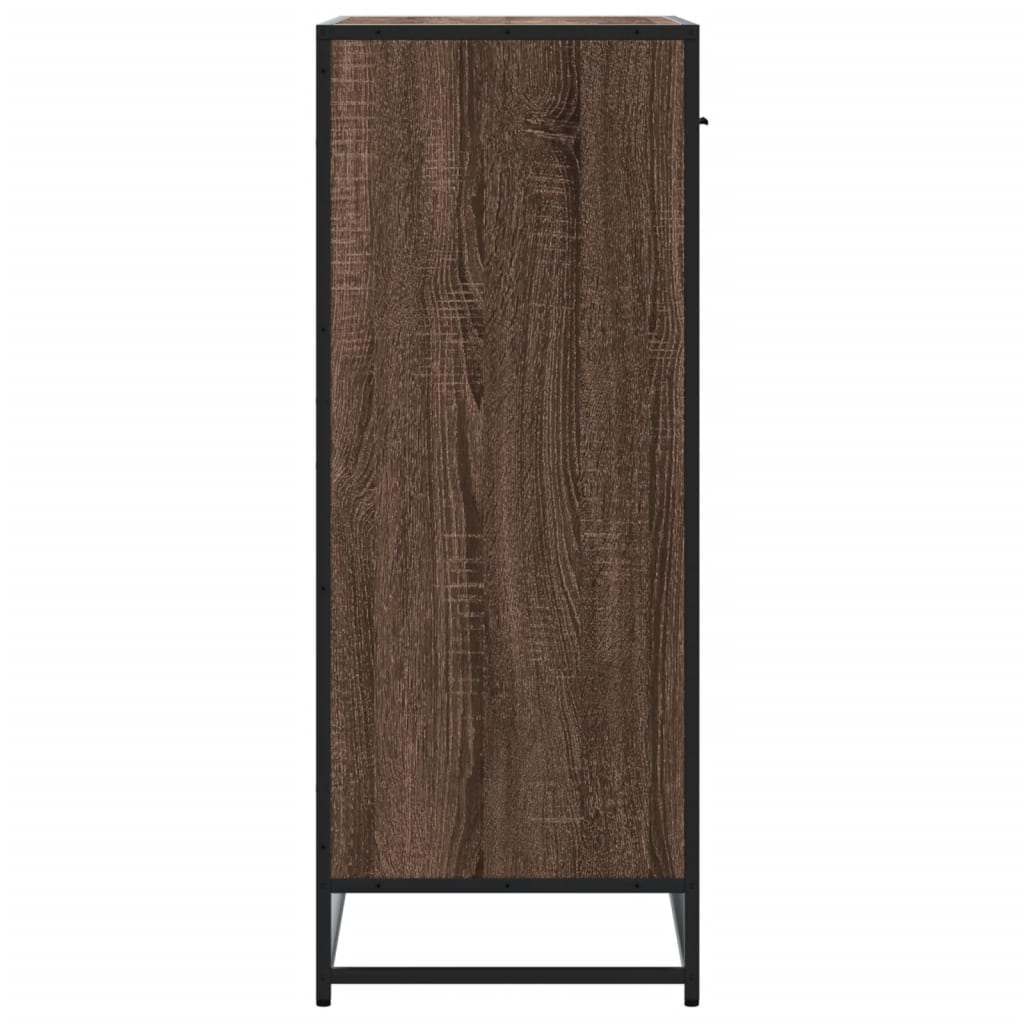 Meuble à chaussures chêne marron bois d'ingénierie et métal - XIOS