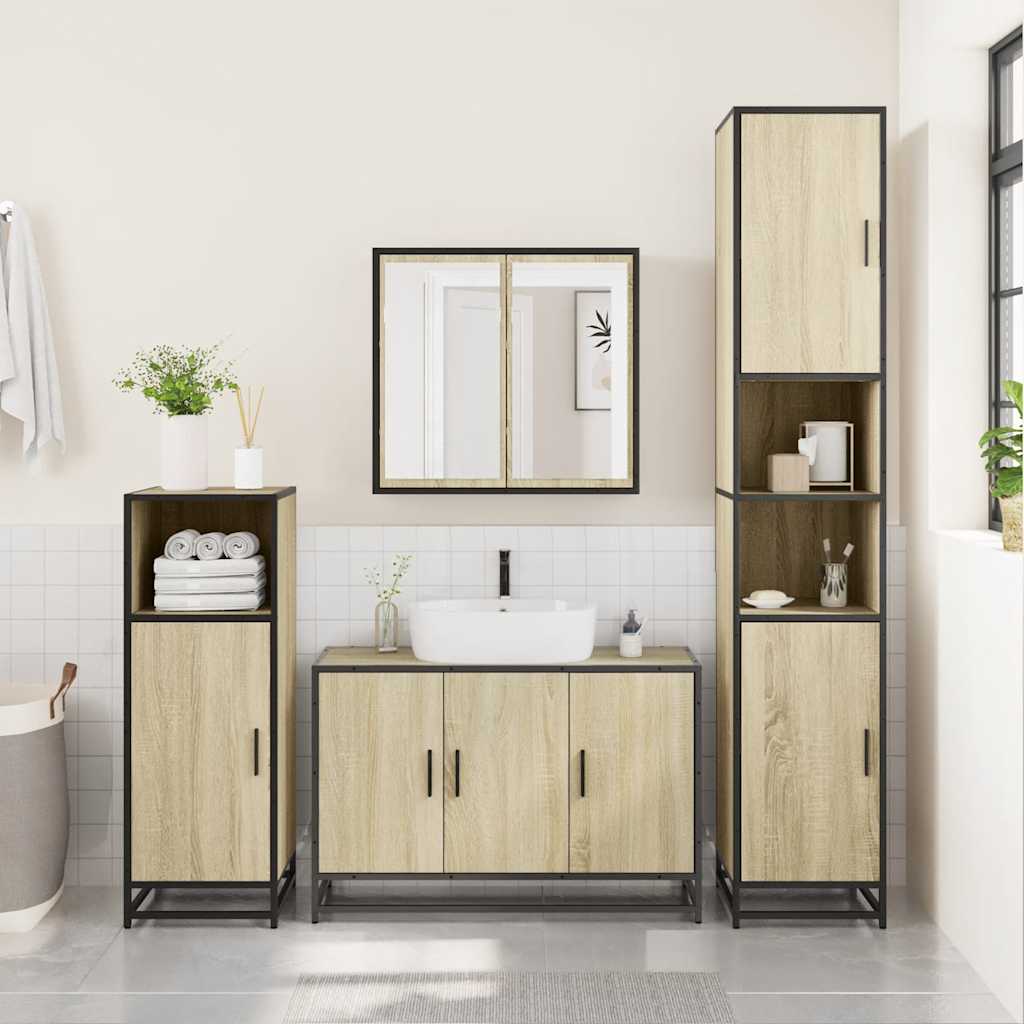Ensemble de meubles de salle de bain 2 pcs chêne sonoma