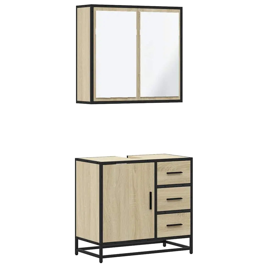 Ensemble de meubles de salle de bain 2 pcs chêne sonoma - XIOS