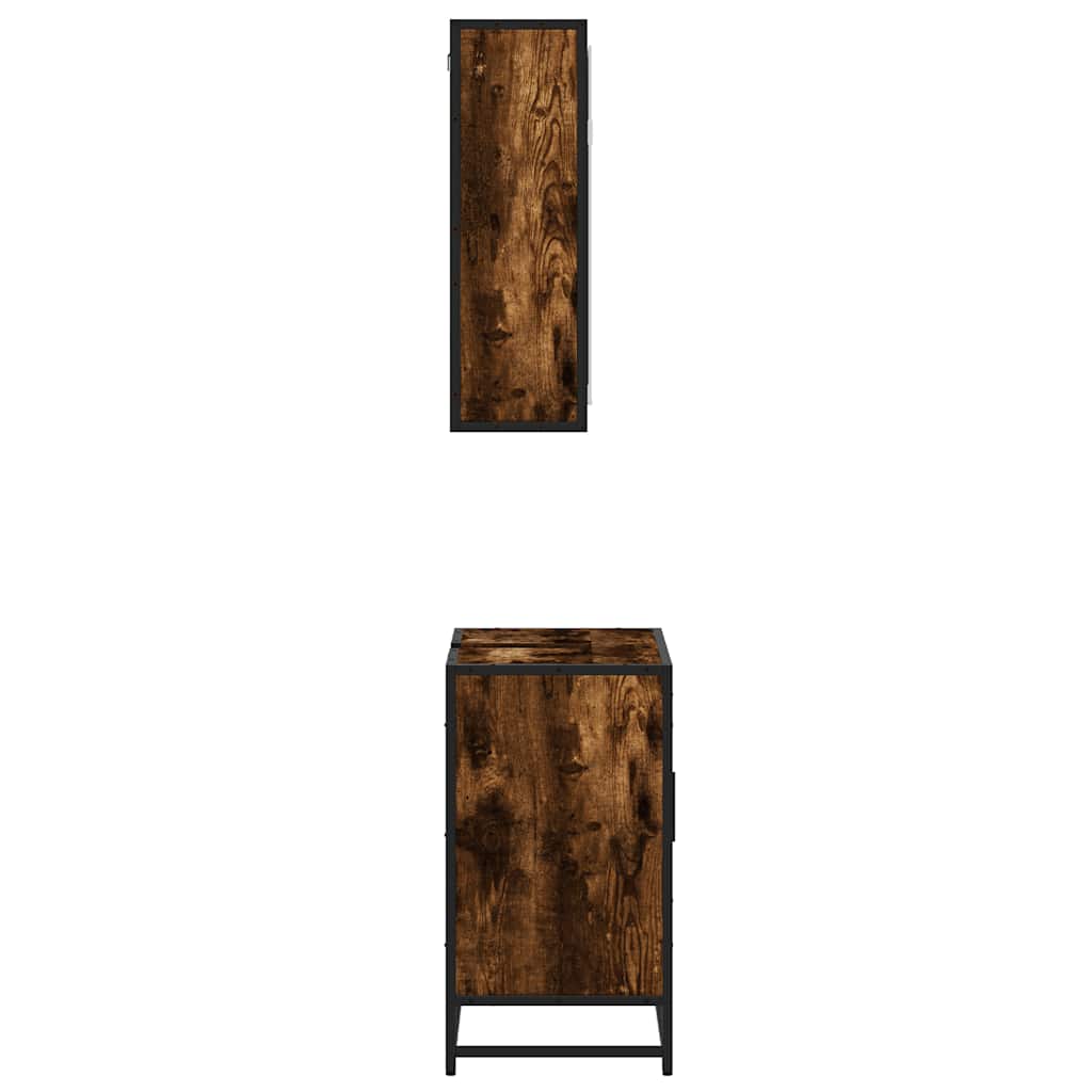 Ensemble de meubles de salle de bain 2 pcs Chêne fumé