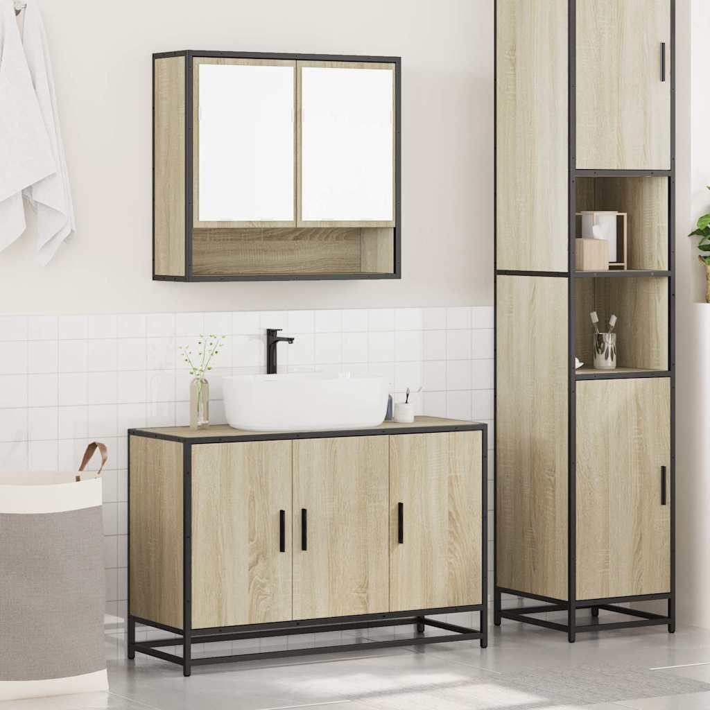 Ensemble de meubles de salle de bain 2 pcs chêne sonoma