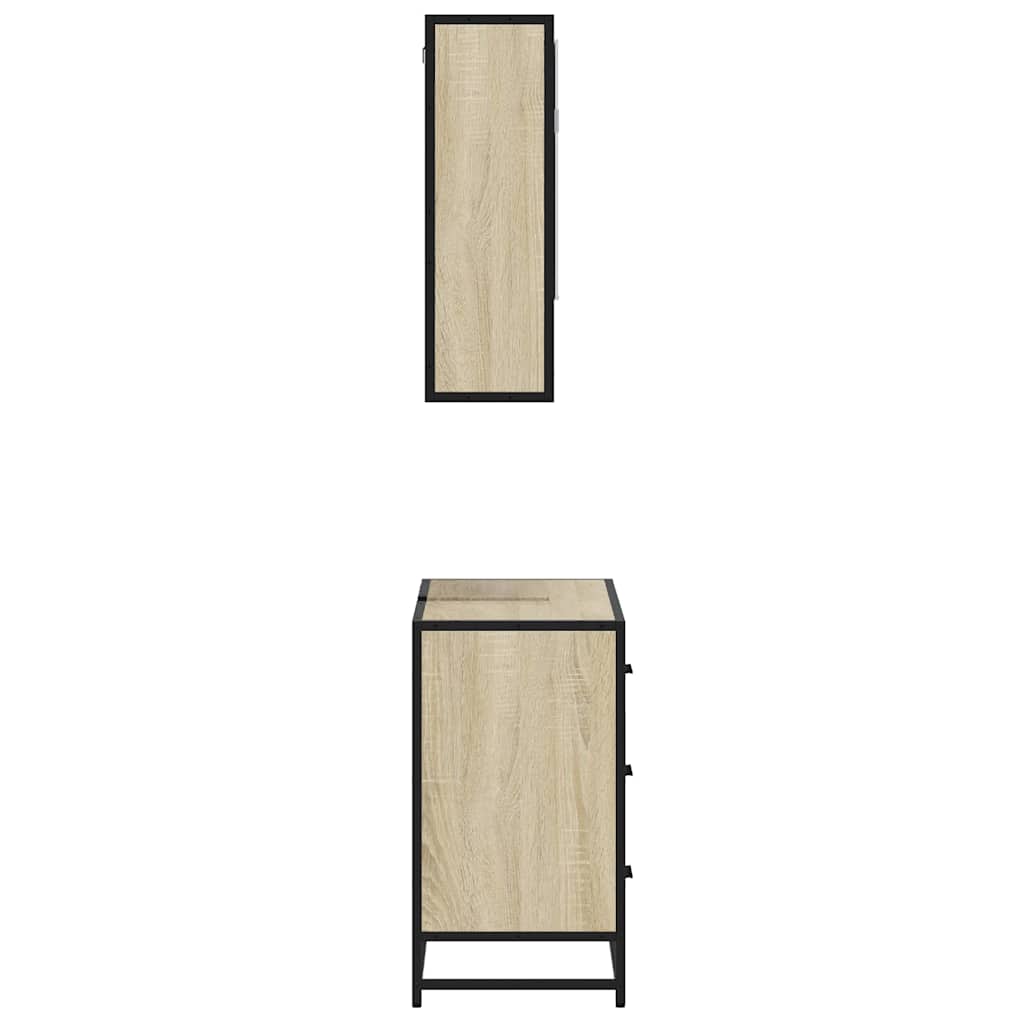 Ensemble de meubles de salle de bain 2 pcs chêne sonoma