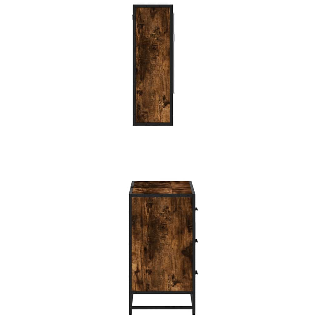 Ensemble de meubles de salle de bain 2 pcs Chêne fumé