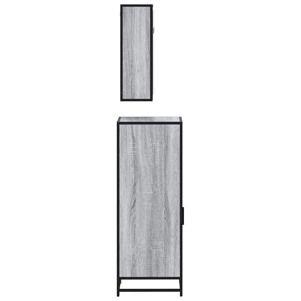 Ensemble de meubles de salle de bain 3 pcs Sonoma gris